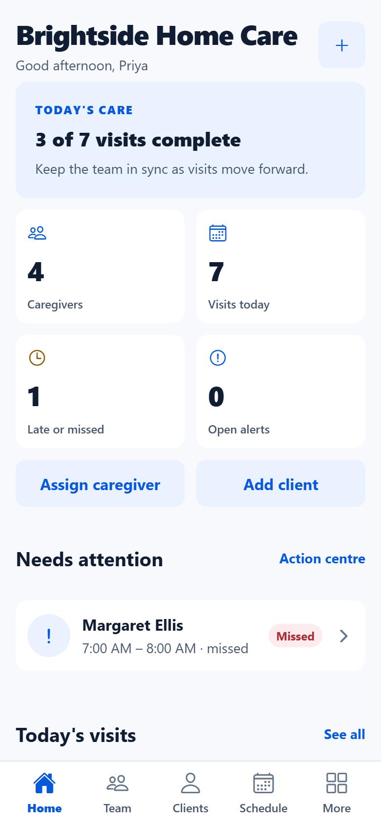 Kelo Agency home screen